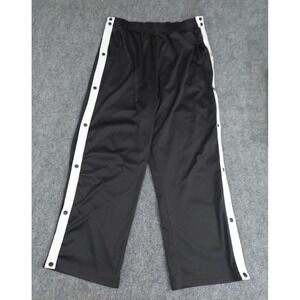 Deyeek Basketball Pants Mens XL Black Tearaway Breakaway Side Snaps Athletic